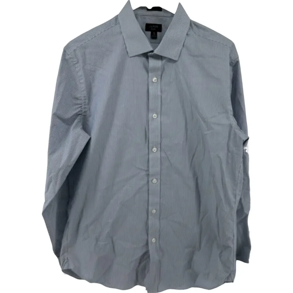J.Crew Ludlow Dress Shirt Slim Fit Button Premium Fine Cotton Stripe Blue 16/34